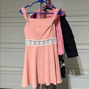 Teeze Me Pink Dress with Lace Accent